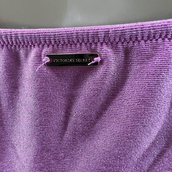 Victoria Secret Swim Bikini Bottom Small Cheeky Pink Shimmer Sparkle Shine Color - Picture 2 of 5